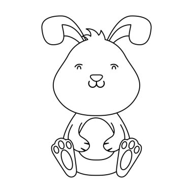 Sevimli küçük paskalya tavşanı çizgi ikonu