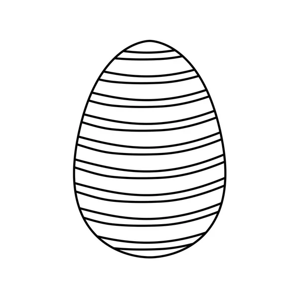 Happy easter egg paint with lines stripes icon — Stock Vector