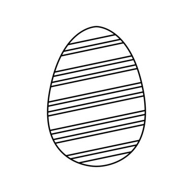Çizgi ikonlu mutlu paskalya yumurtası boyası