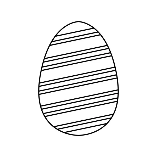 Happy easter egg paint with lines icon — Stock Vector