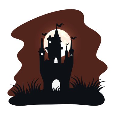 Perili şatolu ve aylı Cadılar Bayramı kartın kutlu olsun.