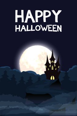 Yazılı ve şatolu Cadılar Bayramı kartın kutlu olsun.