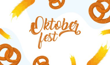 Oktoberfest partisi posterde çubuk kraker ve çivili
