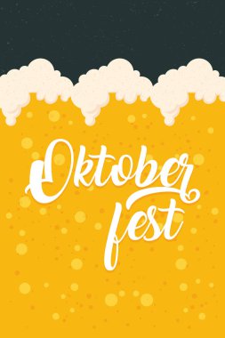 Oktoberfest partisi posteri bira likörüyle kaplamış.