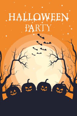 Harfli ve balkabağı sahneli Cadılar Bayramı kartın kutlu olsun