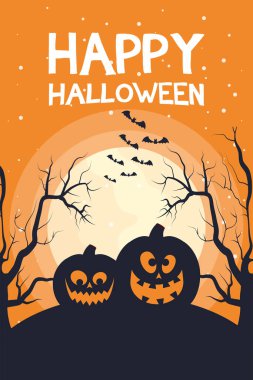 Mutlu cadılar bayramı kartları, balkabakları ve harflerle