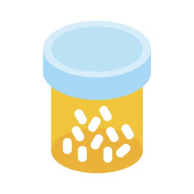 ilaç kapsülleri şişe düz stil ikonunda ilaç içerir