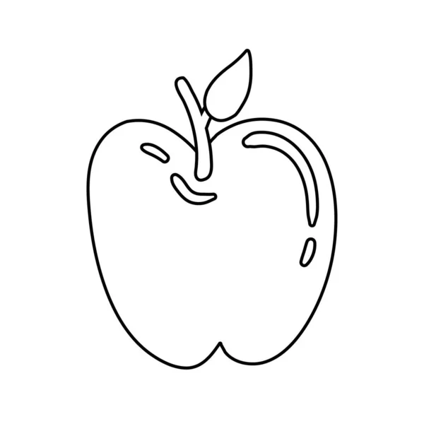 Äpple färsk frukt linje stil ikon — Stock vektor