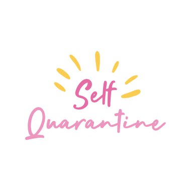 Kendi karantina kampanyası harfleri düz stil ile