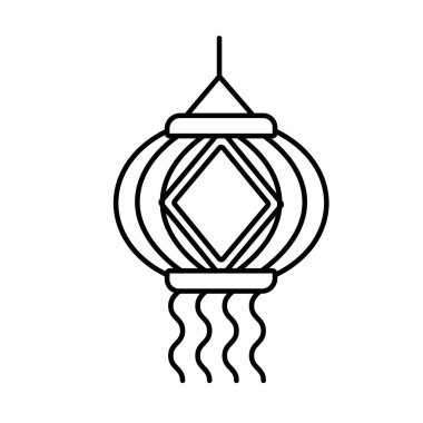 diwali kağıt lamba dekorasyon çizgisi simgesi asılı