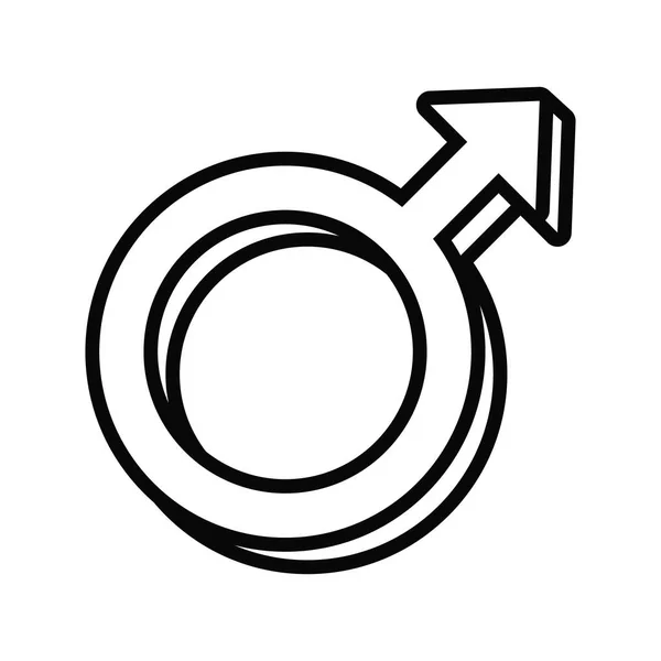 Male gender symbol of sexual orientation line style icon — Stock Vector