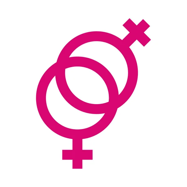 Lesbica simbolo di genere di orientamento sessuale icona stile molty — Vettoriale Stock