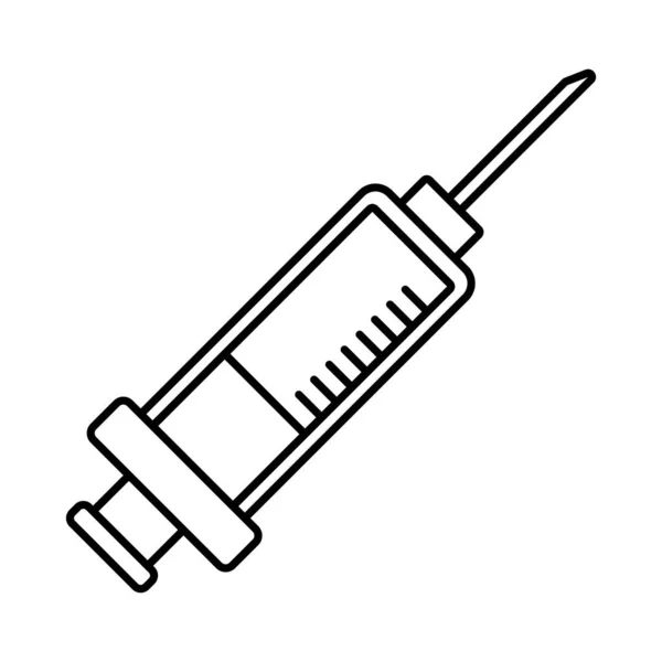 Значок стилю лінії шприца вакцини — стоковий вектор