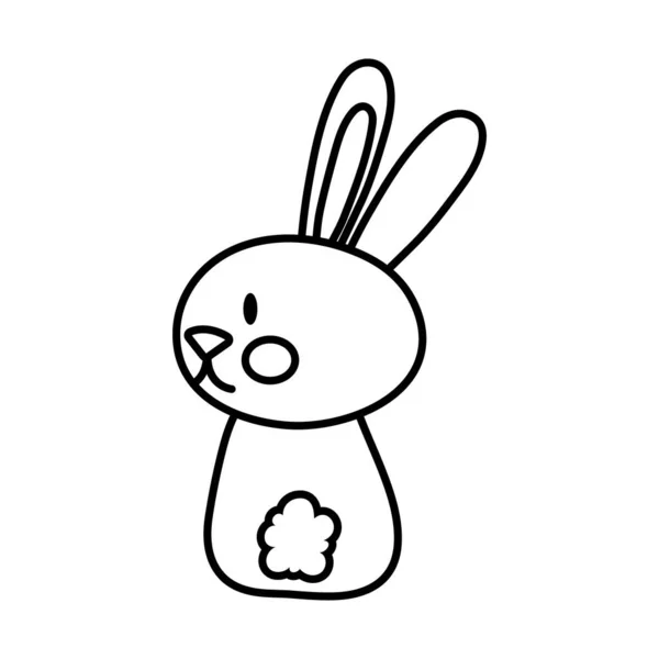 Połowy jesieni ładny królik tylna linia styl ikona — Wektor stockowy
