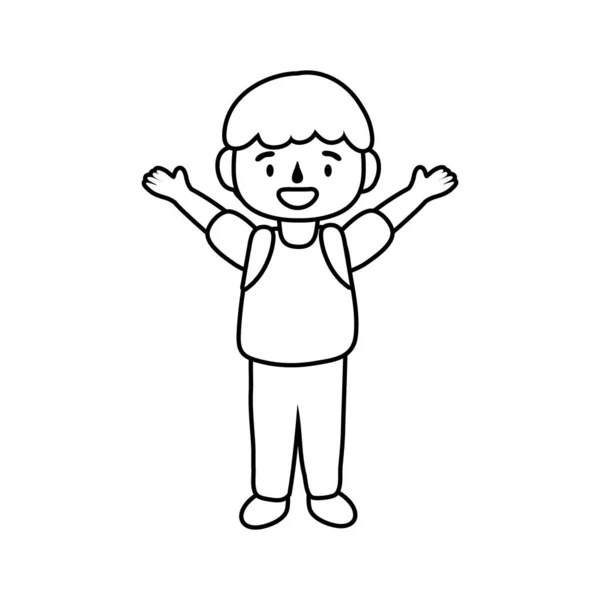 Pequeño estudiante chico avatar carácter — Vector de stock