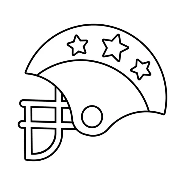Amerykański kask piłkarski z ikoną linii gwiazd — Wektor stockowy