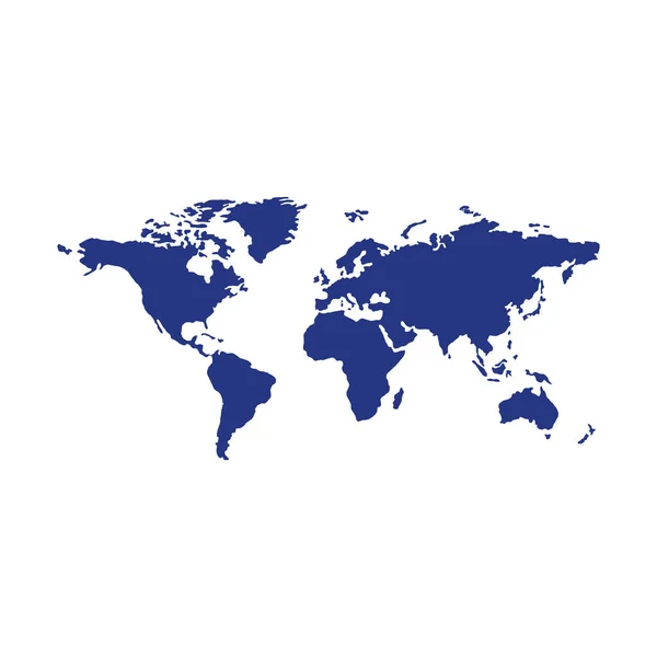 Świat planeta Ziemia mapy odizolowane ikona — Wektor stockowy