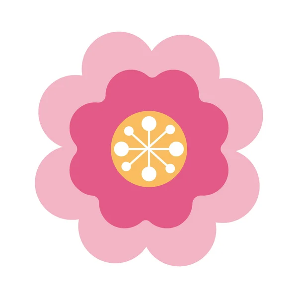 Közepe ősz rózsaszín szín virág lapos stílus ikon — Stock Vector