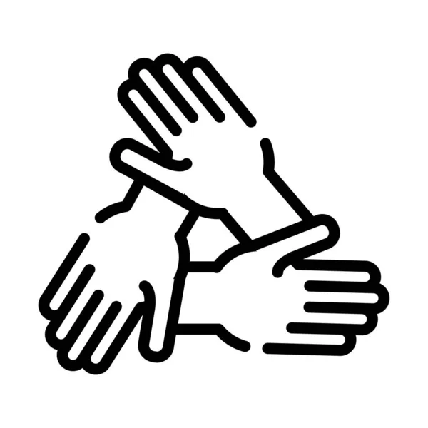 Иконка стиля командной работы рук — стоковый вектор