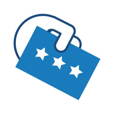 ABD seçim kartı ile el düz biçim simgesi