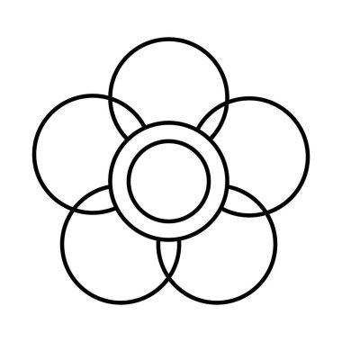 Sonbahar ortası dekoratif çiçek pembe çizgi simgesi