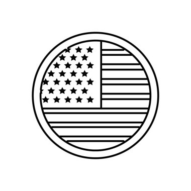 ABD seçim bayrağı daire çizgisi biçimi simgesi