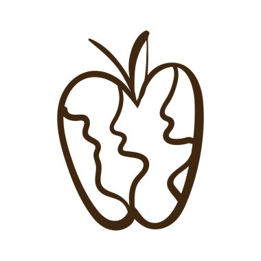 Elma şeklindeki çizgi simgesine sahip dünya gezegeni Dünya