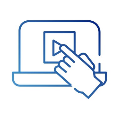 ortam oynatıcı gradyan biçim simgesine sahip dizüstü bilgisayar