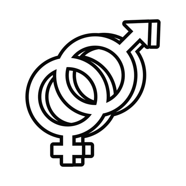 Heterosexual gender symbol of sexual orientation line style icon — Stock Vector