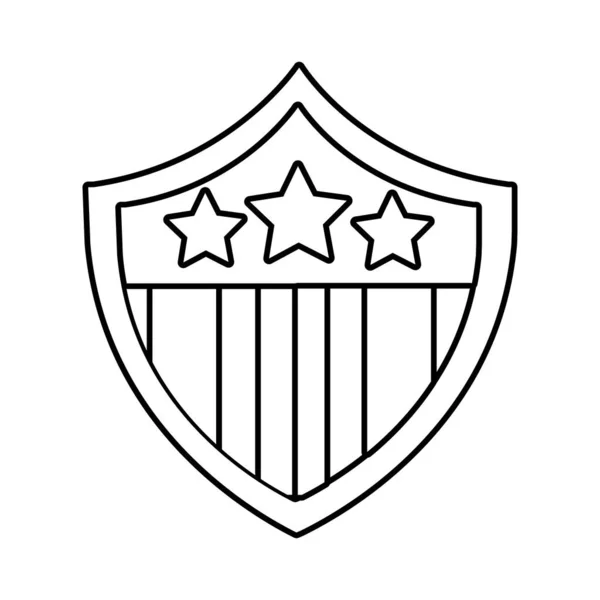 Usa elections flag in shield line style icon — Stock Vector