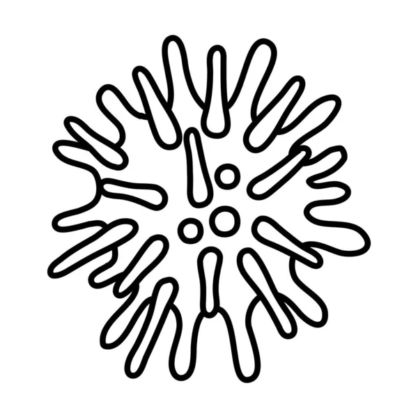 Corona virus particella linea icona di stile — Vettoriale Stock