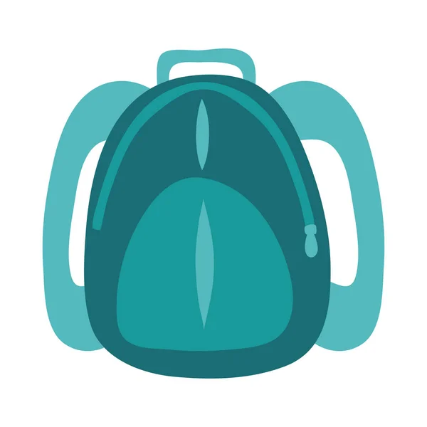 Schoolbag equipment flat style icon — Stock Vector