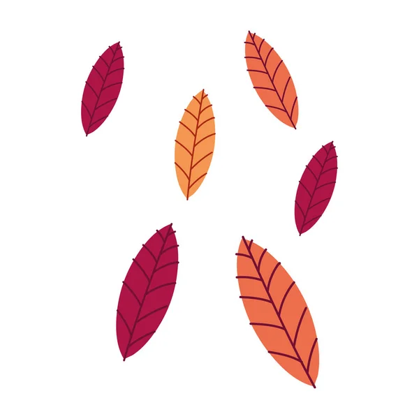 Automne saison feuilles plante coloré motif décoration — Image vectorielle