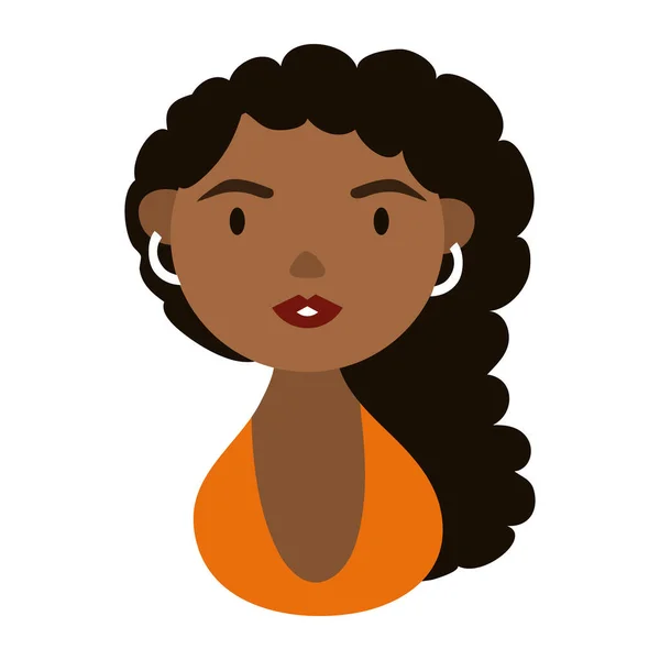 Afro mujer carácter nacional hispano herencia plana estilo icono — Vector de stock