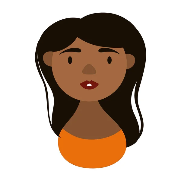 Afro woman character national hispanic heritage flat style icon — Stock Vector