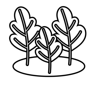 Bitkileri yetiştiren sonbahar ağaçları ekoloji sahne çizgisi simgesi