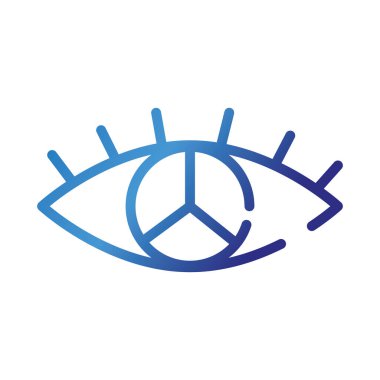 Barış ve sevgi sembolü olan göz gradyan biçim simgesi