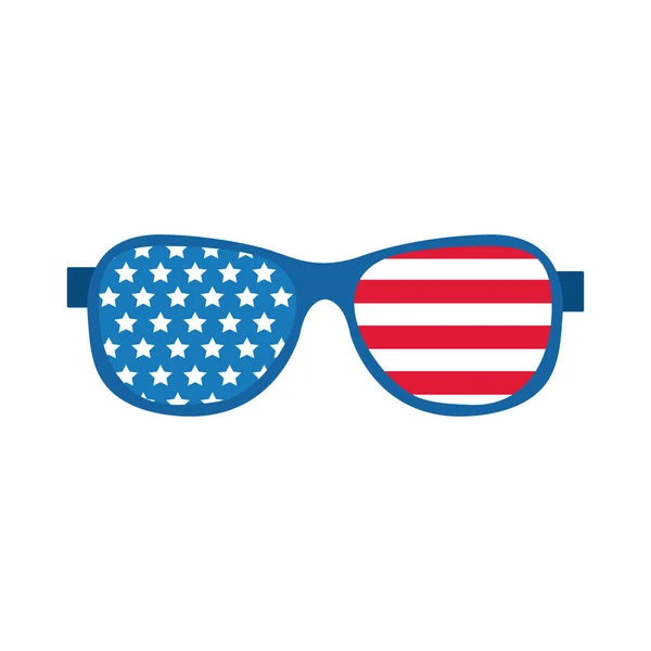 Usa elections flag in glasses flat style icon — Stock Vector