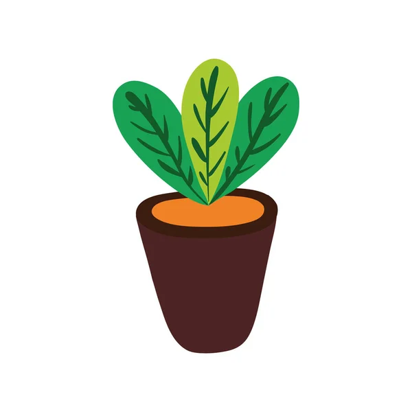 Seramik çömlek ikonunda ev bitkisi — Stok Vektör