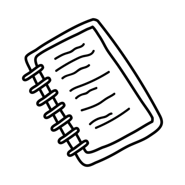 Notebook open school aanbod lijn stijl pictogram — Stockvector