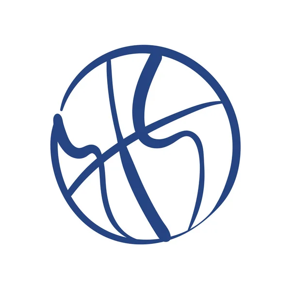 Baloncesto globo deporte forma libre icono de estilo — Archivo Imágenes Vectoriales