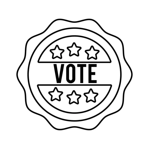Vote word in lace usa elections line icon — стоковый вектор