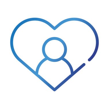 kullanıcı gradyan biçimi simgesi ile kalp aşk sembolü