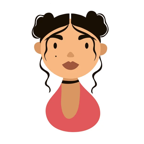 Femme caractère national hispanique patrimoine plat style icône — Image vectorielle