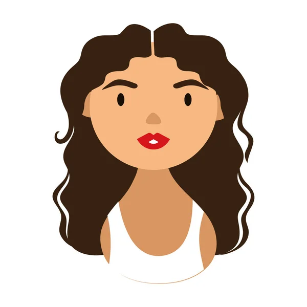 Personnage de femme aux cheveux longs patrimoine hispanique national icône de style plat — Image vectorielle