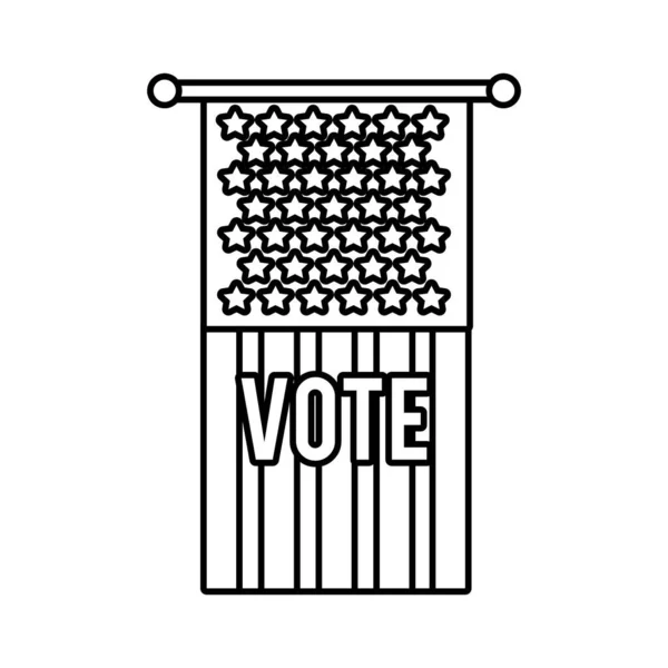Etats-Unis élections drapeau suspendue style ligne — Image vectorielle