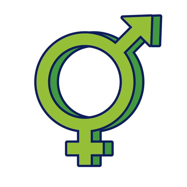 Hermafrodit symbol pohlaví sexuální orientace multy styl ikona — Stockový vektor