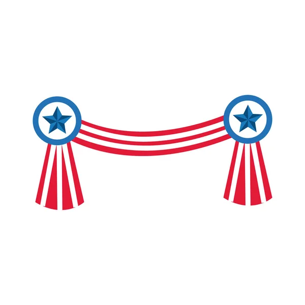 EE.UU. bandera de las elecciones colgando icono de estilo plano — Vector de stock