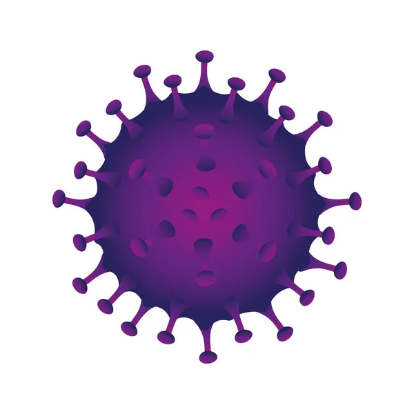 Koronavírus lila részecske izolált ikon — Stock Vector