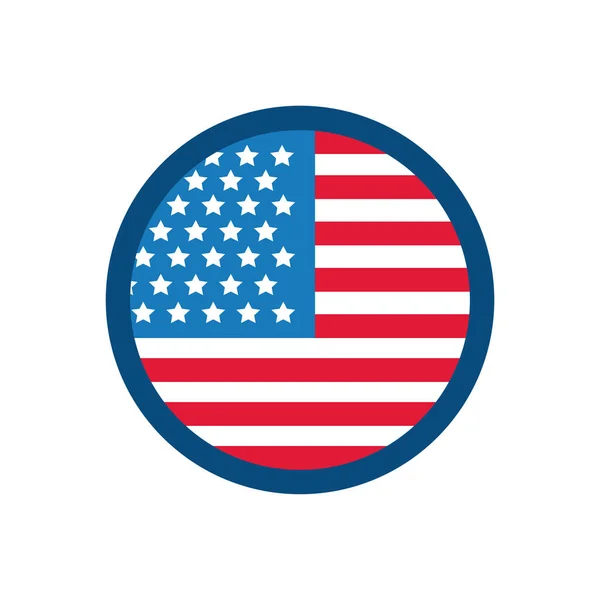 Usa flaga wyborów w kółko płaski styl ikona — Wektor stockowy